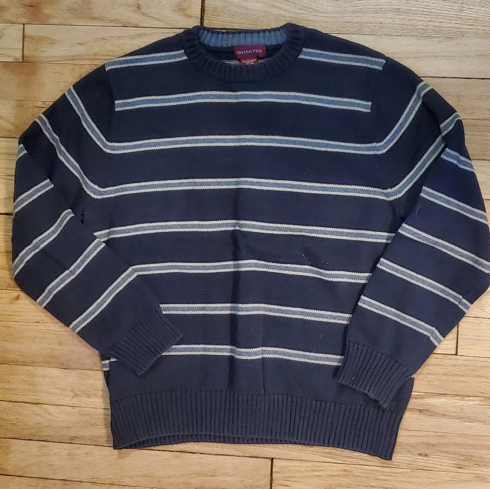 Men's Covington Striped Navy Sweater, size S